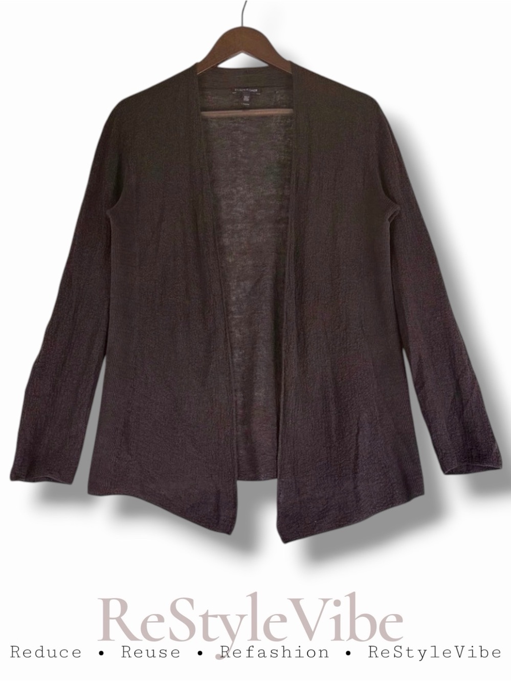 EILEEN FISHER Women’s Size XXS Cardigan Knit Sweater 100% Organic Linen Open